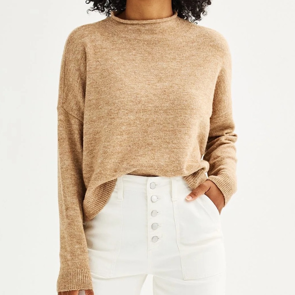 Sonoma Tan Drop Sleeve Sweater